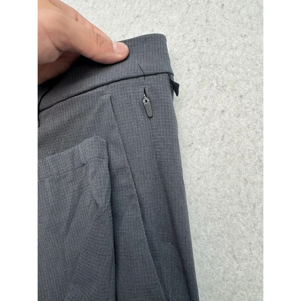 Lululemon Commission Pants Mens 30x29 Gray Check Slim Stretch Zip Pocket Chino